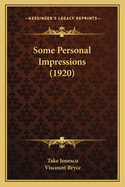 Some Personal Impressions (1920)