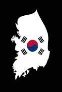 South Korea Gift Notebook: South Korea Map Outline with Flag Gift Notebook College-Ruled 120-Page Blank Lined Journal 6 X 9 in (15.2 X 22.9 CM)