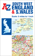 South West England & South Wales A-Z Road Map