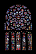 Stained Glass Window at Notre Dame Cathedral: Notebook journal (6 x 9 Lined Notebook, 120 pages)