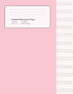 Standard Manuscript Paper: Pink Cover Blank Sheet Music Notebook