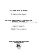 Studia Biblica 1978 2 Papers on the Gosp - Livingstone, E A (Editor)