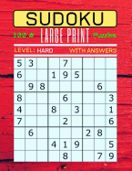 Sudoku 100 Large Print Puzzles Level Hard: Puzzle Book for Adults. Hard Level (Answers Included) Red Wood Panels Cover.