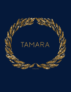 Tamara - Dotted Journal: Black Navy Gold Minimalist Notebook