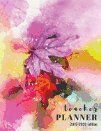 Teacher Planner 2019-2020 Edition: 12-month Calendar Schedule Organizer, 48-weeks Lesson Plan (July 2019 to June 2020), 8.5 x 11 inches, Leaves Fractal