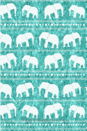 Teal White Elephants Journal: Lined Page Notebook Diary for Women & Teen Girls