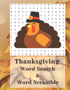Thanksgiving Word Search and Word Scramble: Themed Word Search and Word Scramble Large Print Puzzles for Adults and Kids