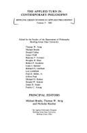 The Applied Turn in Contemporary Philosophy - Bradie, Michael (Editor), and Rescher, Nicholas (Editor), and Attig, Thomas, PhD (Editor)