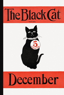 The Black Cat December 5 Cents: The Black Cat Magazine: Vintage Halloween Ephemera Lined Notebook And Journal: Sitting Black Cat With Collar