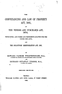 The Conveyancing and Law of Property ACT, 1881