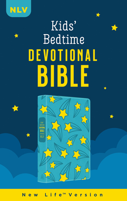 The Kids' Bedtime Devotional Bible: Nlv [Aqua Stars] - Compiled by Barbour Staff
