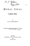 The Moral Ideal, a Historic Study