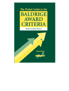 The Pocket Guide to the Baldrige Award Winning Criteria - Brown, Mark Graham