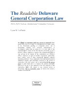 The Readable Delaware General Corporation Law 2018-2019: Visilaw Marked and Unmarked