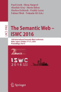 The Semantic Web - Iswc 2016: 15th International Semantic Web Conference, Kobe, Japan, October 17-21, 2016, Proceedings, Part II