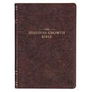 The Spiritual Growth Bible, Study Bible, NLT - New Living Translation Holy Bible, Faux Leather, Walnut Brown