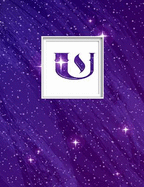 U: Monogram Initial U Universe Background and a Lot of Stars Notebook for the Woman, Kids, Children, Girl, Boy 8.5x11