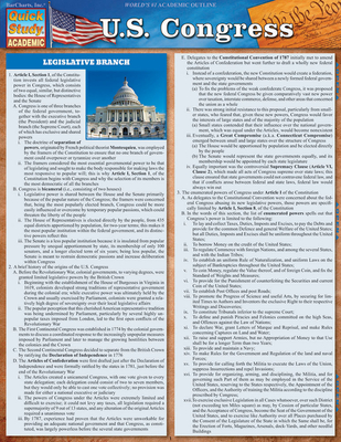 U.S. Congress: A Quickstudy Laminated Reference Guide - Courser, Zacharay