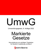 Umwg, Umwandlungsgesetz, Smarte Gesetze, Markierte Gesetze: Hervorhebung Von Wichtigen Textstellen Fur Studium, Ausbildung Und Beruf