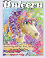 Unicorn Coloring Book Mosaic Color By Number - Enchanted Coloring with Magical Flowers, Cute Fairy Princesses and Fantasy Scenes: Stress Relief and Relaxation for Adults, Kids, and Teens