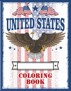 United States Coloring Book: Fifty State Maps Trace with Capitals and Flags, Educational Workbook, Activity Coloring Book