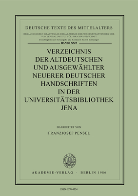 Universitatsbibliothek Jena - Pensel, Franzjosef (Editor)