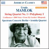 Ursula Mamlok: String Quartet No. 1; Polyphony I - Alexander Sitkovetsky (violin); Armida Quartett; Hartmut Rohde (viola); Jens Peter Maintz (cello);...