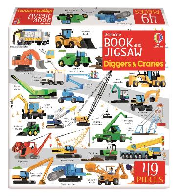 Usborne Book and Jigsaw Diggers and Cranes - Smith, Sam