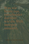 Was Wir Heute Tun, Entscheidet Darber, Wie Die Welt Morgen Aussieht.: A5 Notizbuch PUNKTIERT Arbeitsplatz TAGEBUCH - REISE - CAMPING - AFRIKA - KANADA - USA - AUSLANDSJAHR - URLAUB - REISEBUCH - GESCHENK - ABENTEUER - WELTTAG