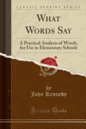 What Words Say: A Practical Analysis of Words, for Use in Elementary Schools (Classic Reprint)