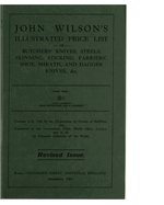 Wilson's Illustrated Price List: Butchers' knives, steels, skinning, sticking, farriers', shoe, sheath, dagger