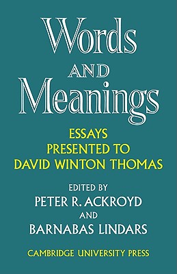 Words and Meanings - Ackroyd, Peter R, and Lindars, Barnabas