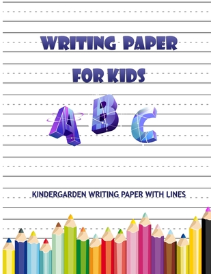 Writing paper for kids: Notebook with Dotted Lined Sheets and beautiful ...