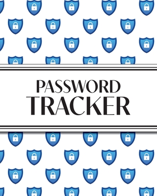 XL Large Print Password Tracker (Lock Shield Blue): 8"x10" 450+ Alphabetical Password Logbook for Easy Organization; Perfect for Seniors with its 16 pt Font! - Revive Stationery
